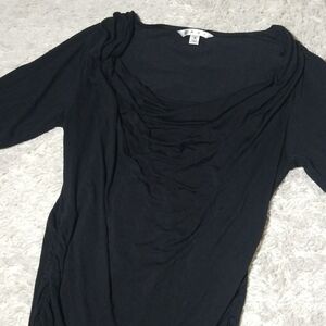 CAbi long sleeve body con ruched dress black sz Small